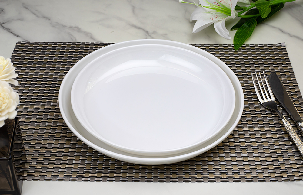 melamine plates white